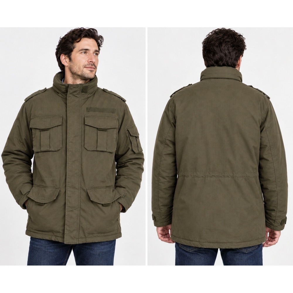 Eddie Bauer Goose Down Jacket Olive Green Men's SZ Large Tall